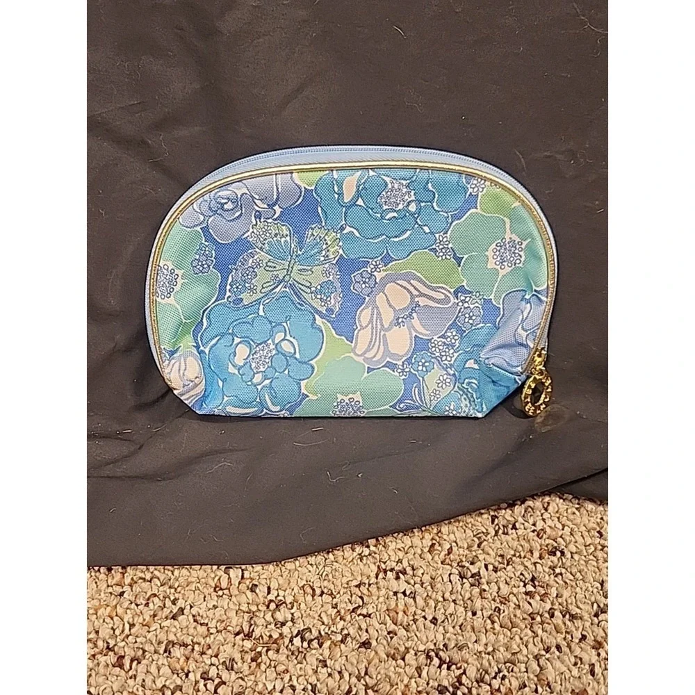 *‎ LILLY PULITZER For Estee Lauder -BLUE -Cosmetic -Makeup -Bag